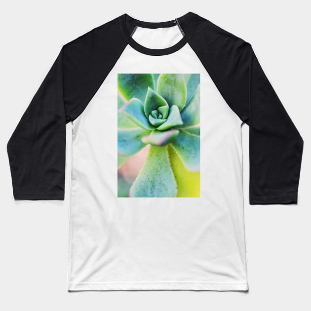 Pastel Succulent Baseball T-Shirt by karinelizabeth